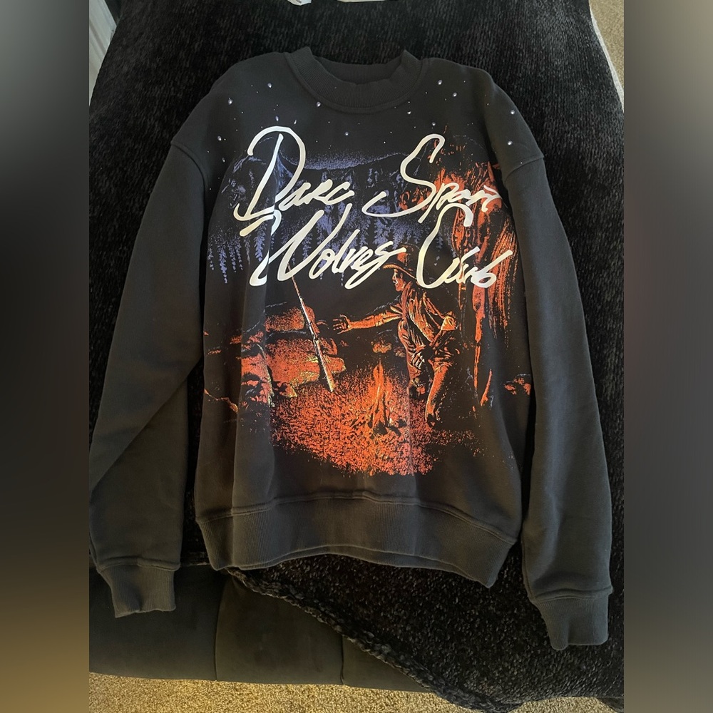 Darc Sport Black and Orange Graphic Crewneck Sweater she Darc xs